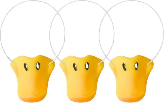 Set di 3 maschere di anatra - Caricature di costume di anatra per cosplay - Accessori per spettacoli di maschere (giallo)