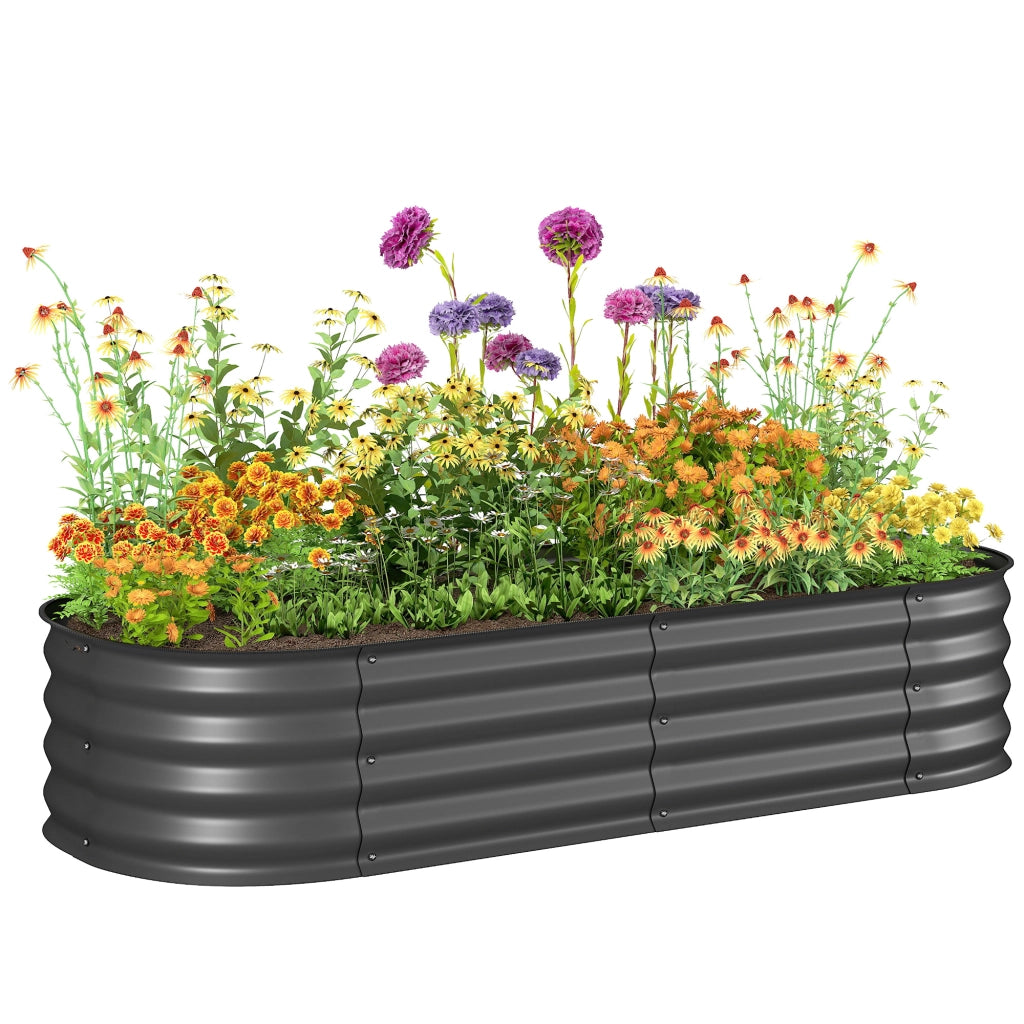 Fioriera Grande in Acciaio Galvanizzato per Esterni ¨C zephmum ¨C Grigio 150x62x30 cm
