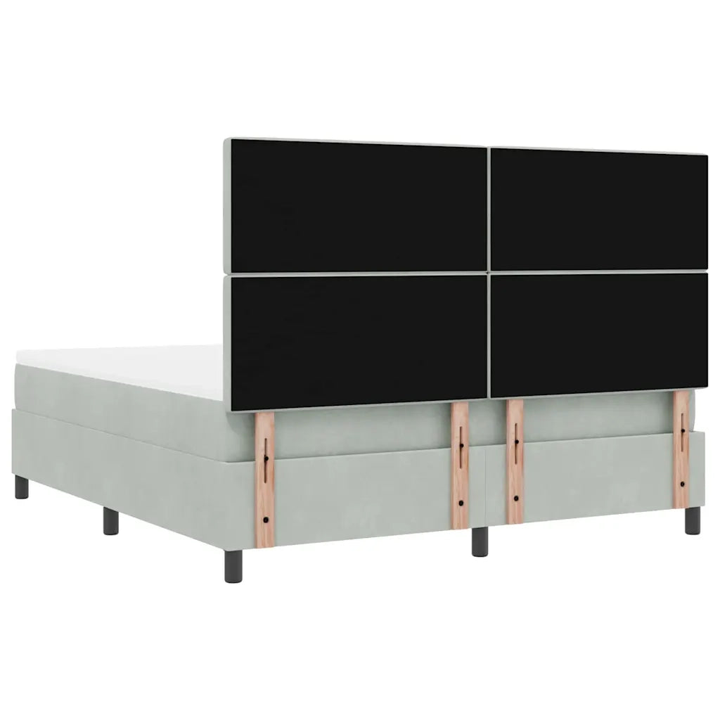 Letto a Sorgente LED Grigio chiaro 180 x 200 cm Velluto 3343262