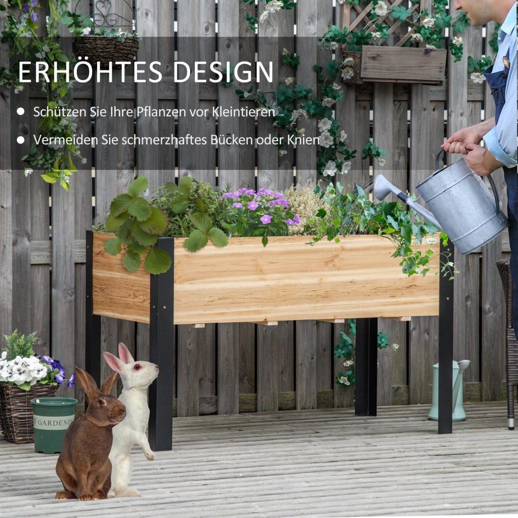 Hochbeet Piantare Cassa Fioriera Giardino ¨C Minimal ¨C Legno Massello Grigio 120x60x74 cm