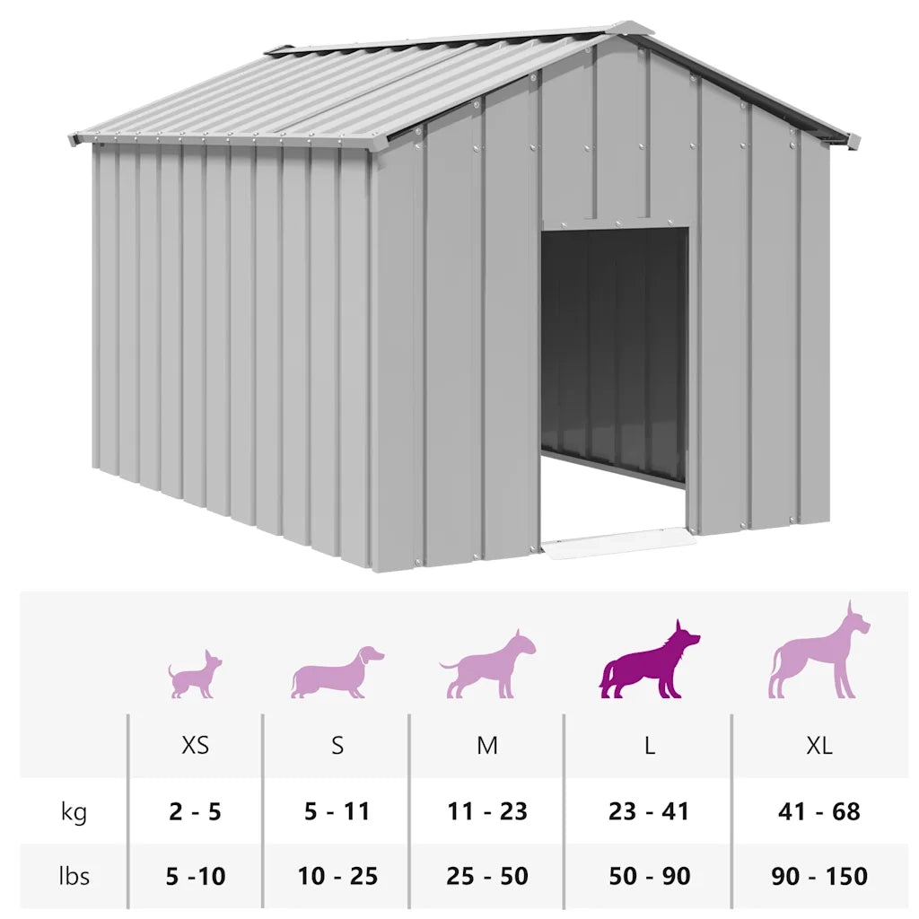 Casetta per Cani con Tetto 113x153x101 cm Acciaio Zincato 4100920