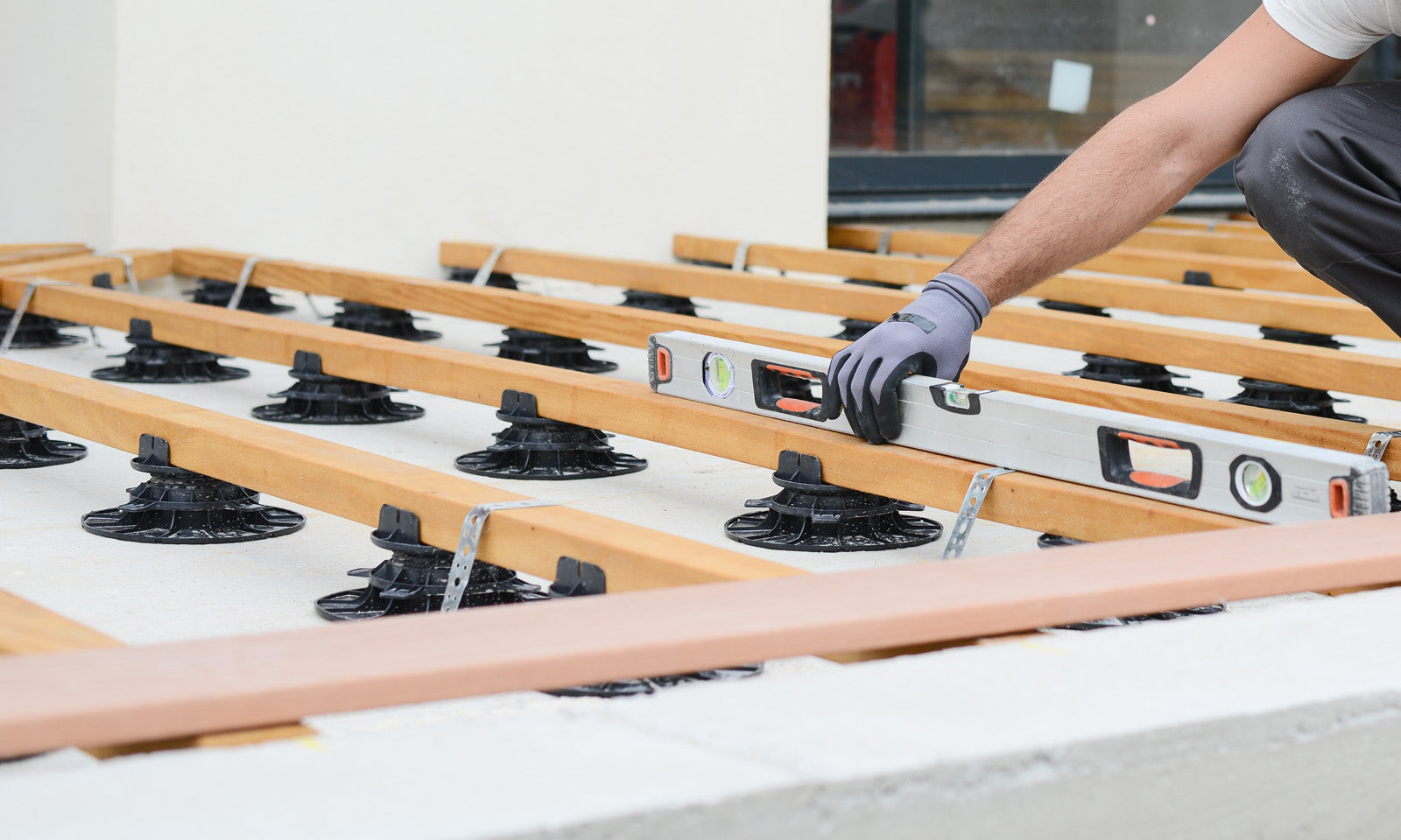 Set 50 supporti per pavimenti galleggianti, Altezza regolabile 18-25mm Max 2700 kg, Piedini per Decking