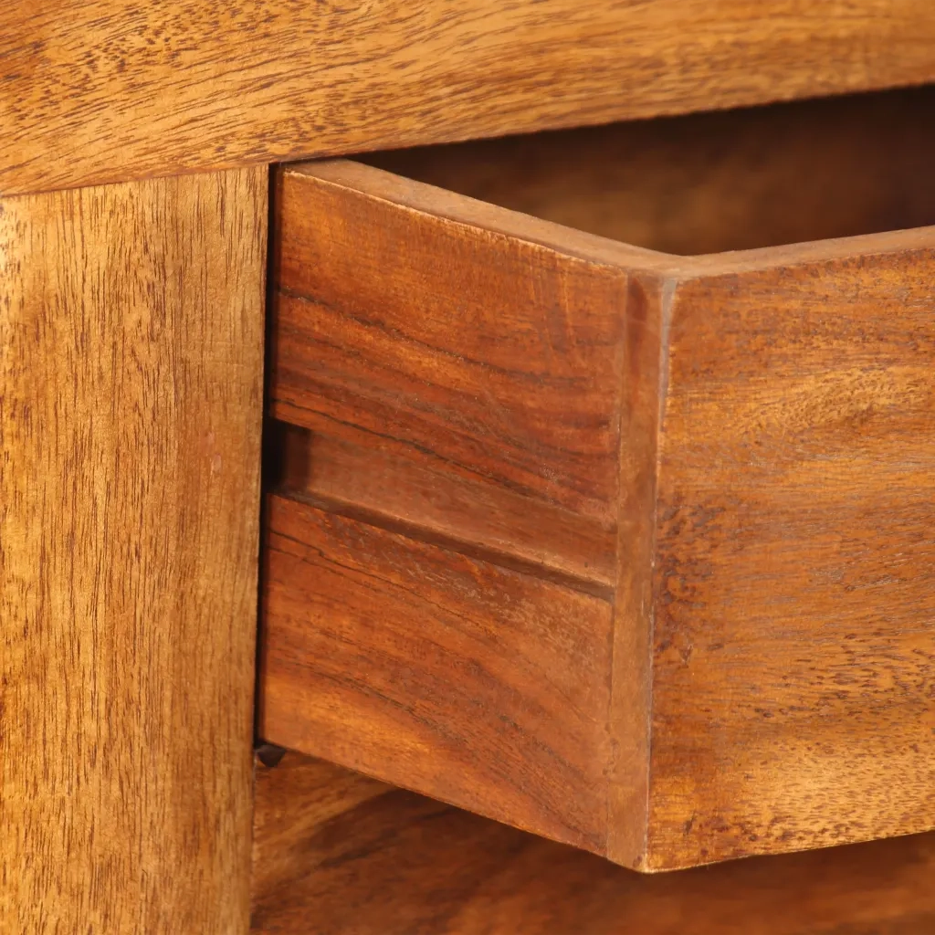 Credenza in Legno Massello con Finitura Ambra 120x30x75 cm 244682