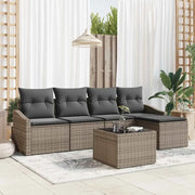 Set di divani con cuscino 6 pcs Grigio polyrattan 3346689