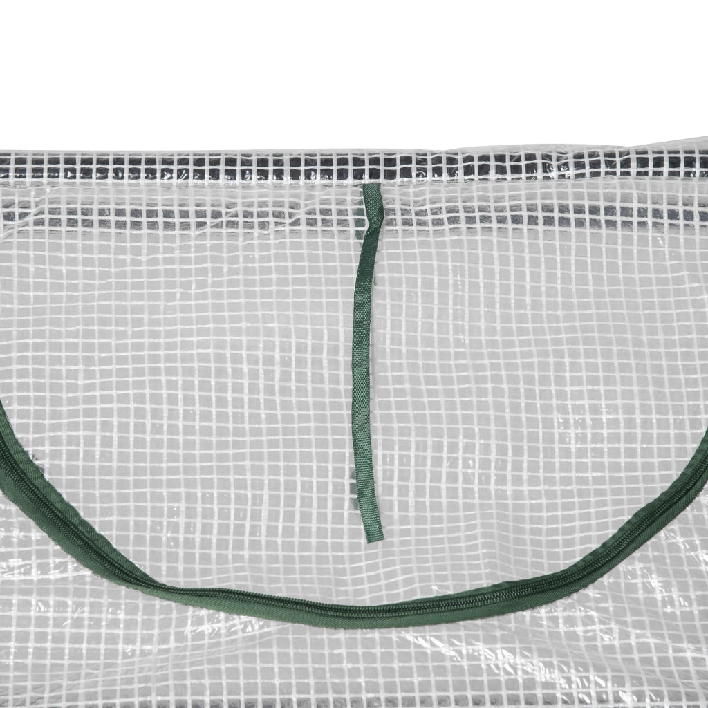 Mini serra da giardino in PE con finestre arrotolabili, 120x60x60 cm, bianco