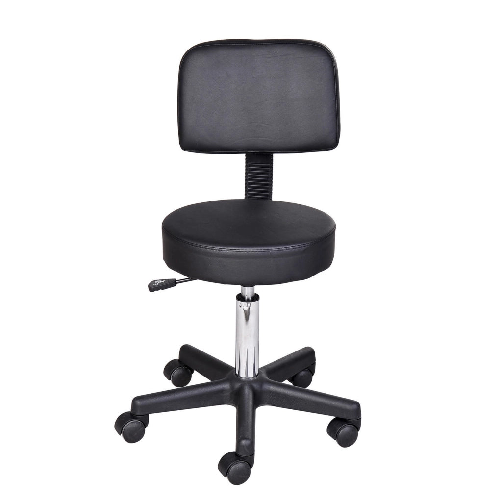 Sgabello girevole con schienale regolabile in altezza ¨C zephmum ¨C nero 72-84 cm