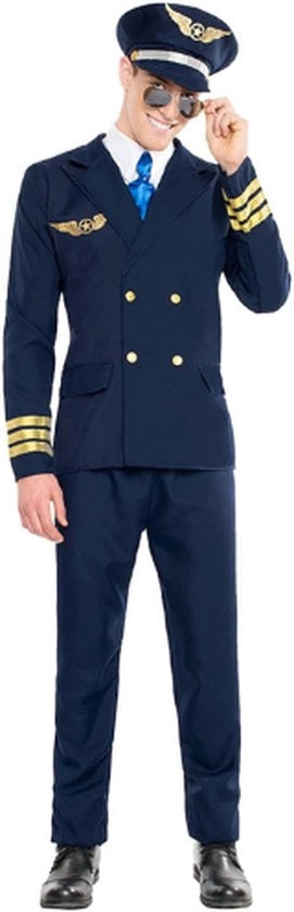 Costume da Pilota per Uomo, 5 pezzi, Costume da Carnevale o Halloween, Capo di Squadra