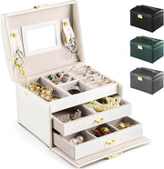 Cassettino di Viaggio per Donne / Scatola per Oreficeria Scatola per Oreficeria con Cassetti per Collane, Orecchini, Anelli - Scatola di Stoccaggio per Oreficeria Portatile