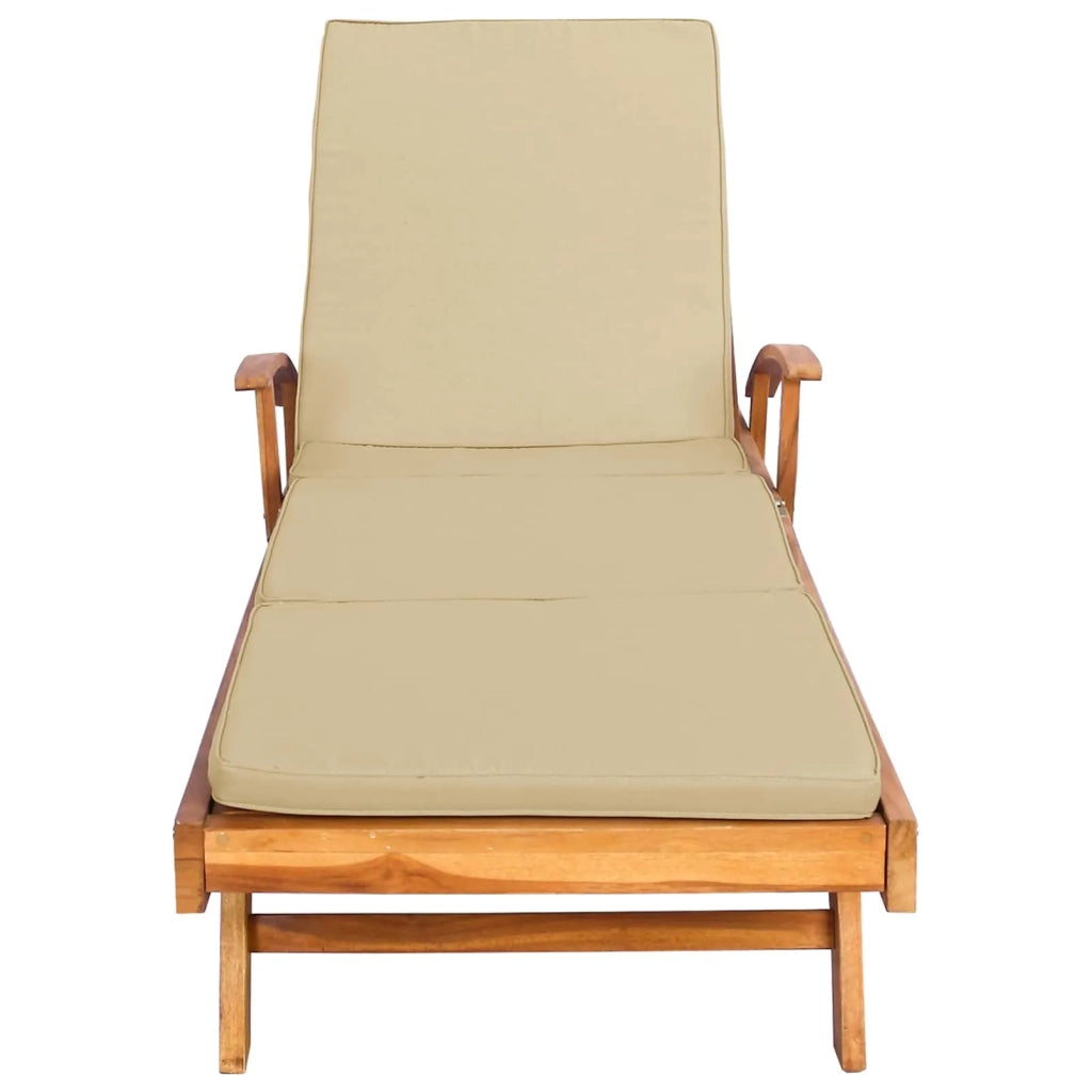 Lettino da sole 100% Poliestere Teak Solido