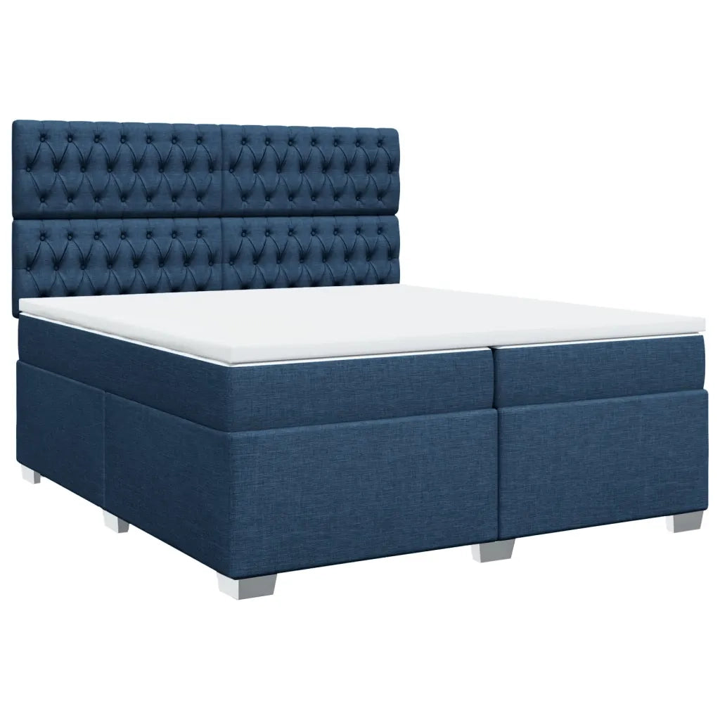Giroletto a Molle con Materasso Blu 200x200 cm in Tessuto 3292908