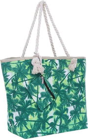 Borsa da spiaggia grande per palme - Borsa a tracolla con chiusura a righelli - Borsa da spesa