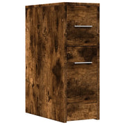 Mobiletto da bagno stretto con ruote contenitore 22 x 44 x 61,5 cm atmosfera accogliente legno composito finitura rovere affumicato 02_0050650