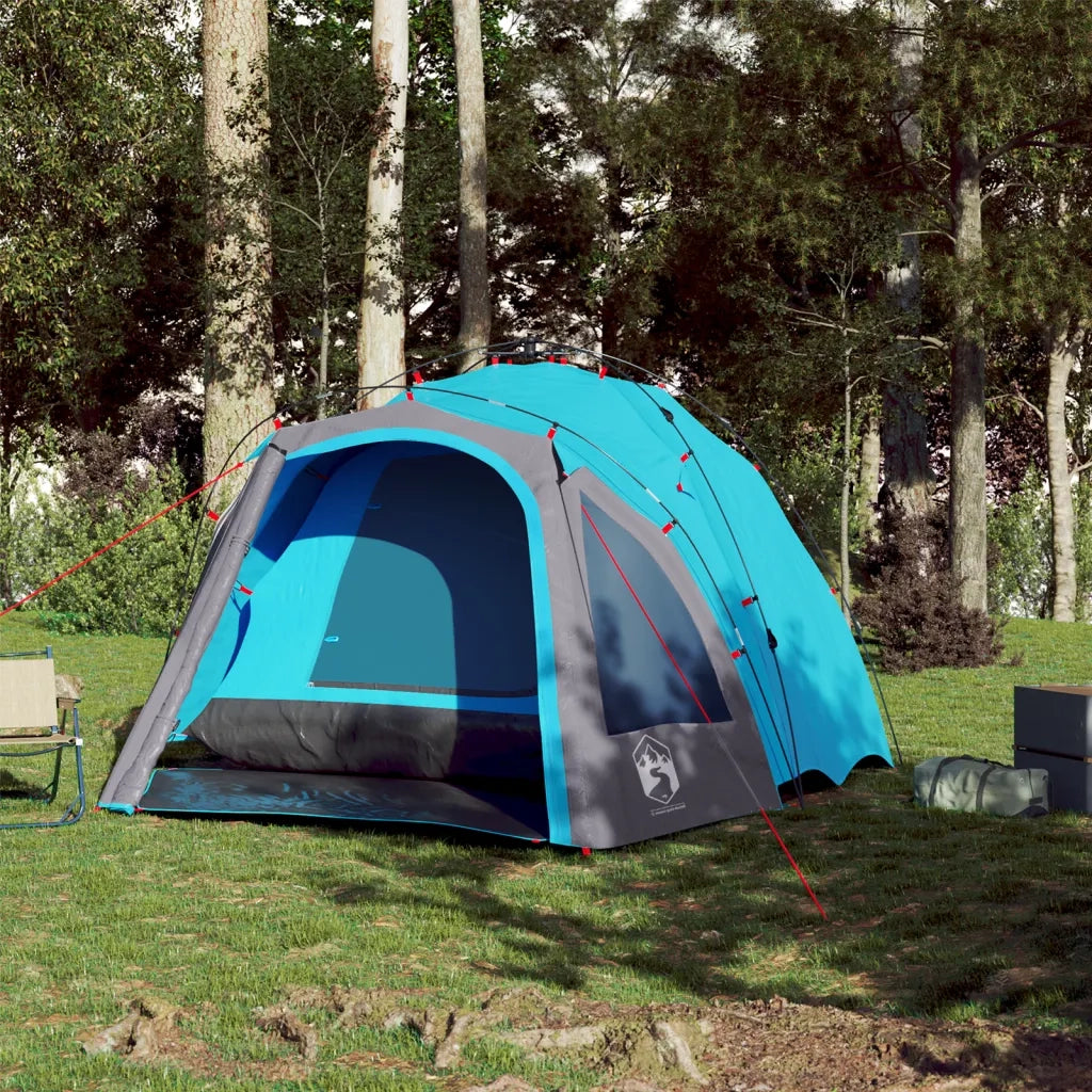 Tenda a Cupola da Campeggio 3 Persone Blu a Rilascio Rapido 4004223