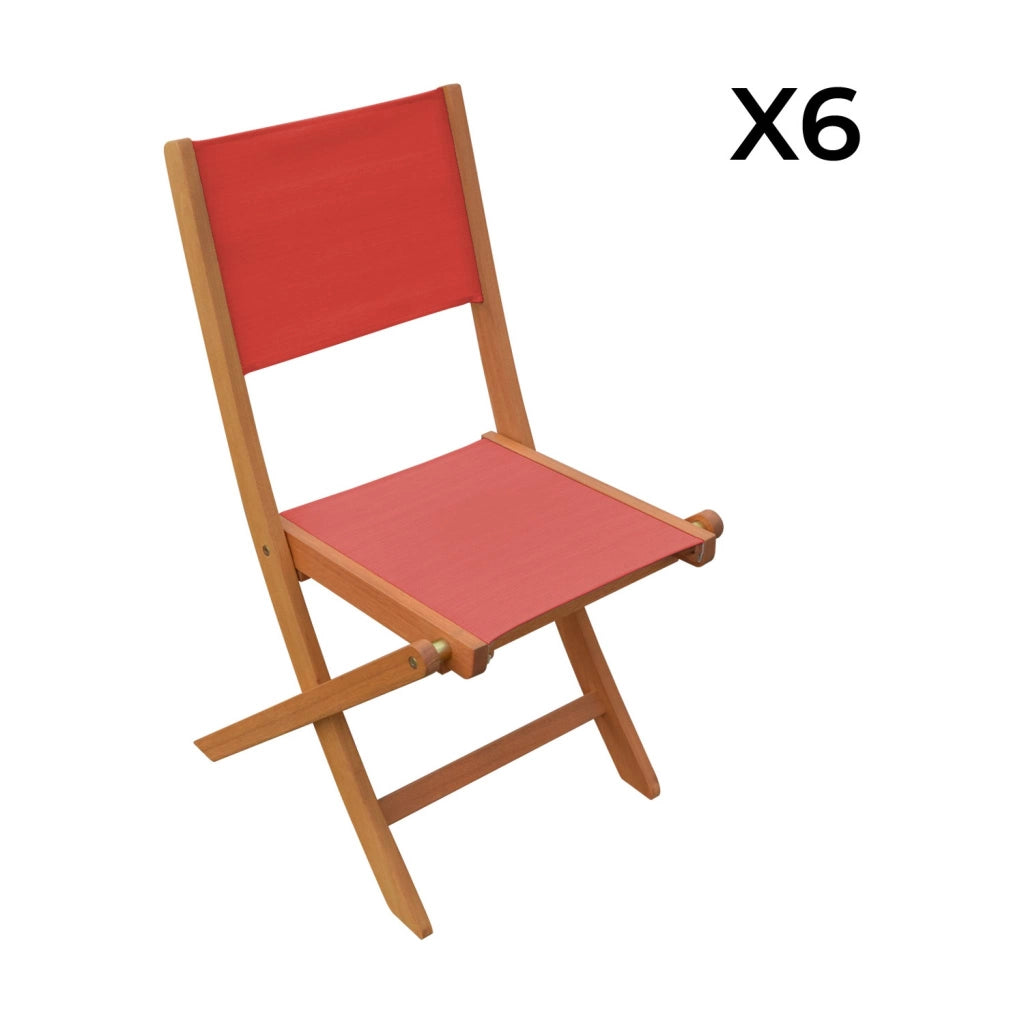 Set tavolo da giardino estensibile in legno di eucalipto con 6 sedie,