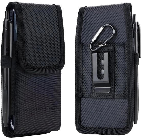 Holster per cintura per smartphone con cinturino - Protezione per smartphone e accessori - Nera - Dimensioni 17,5 x 10 x 2,5 cm - Ideale per attività all'aperto - Protezione per smartphone e accessori