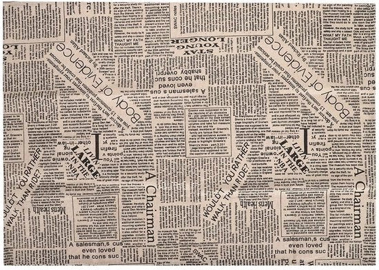 Panno di sfondo Vintage Giornale - Tavolo - Telaio per Fotografia - Multifunzionale - Cotone/Lino - Sostenibile e Stiloso - Tavolo Coperto