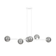 Emibig Rossi lampadario 6xE14 bianco vetro fumé 110cm