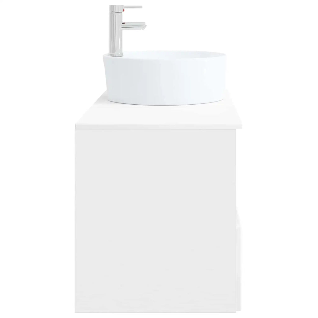 Set di mobili per il bagno 2 pz Bianco Lucido 3404078