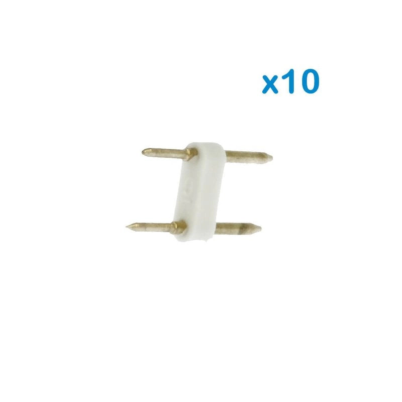 10 PZ Spina 2 Pin Passo 9mm per Connessione Striscia Led Mono 220V con Alimentatore