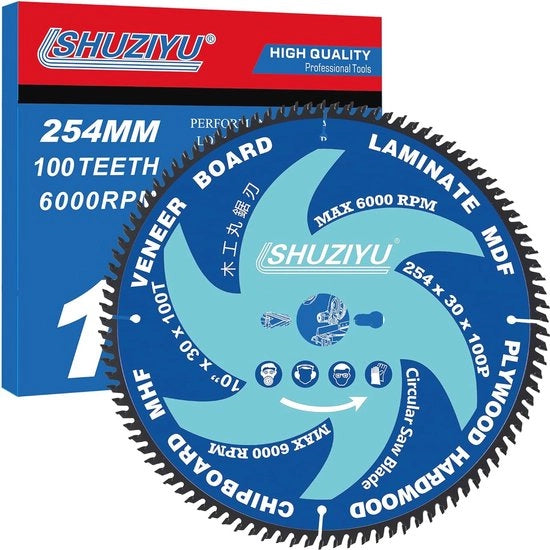 Lama circolare 254mm 100T con anello di chiusura per lavorazione del legno