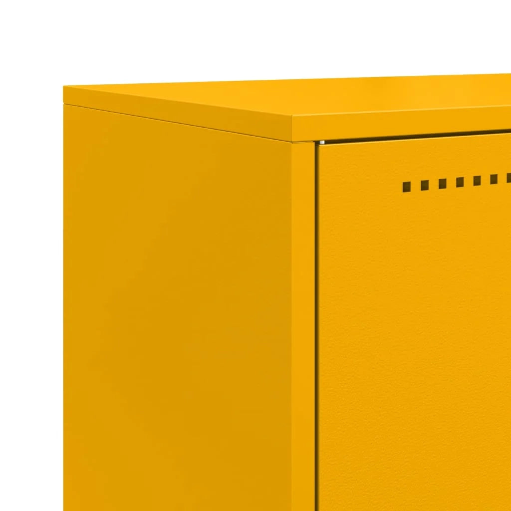 Buffet credenza cassettiera armadio mobile contenitore organizer cucina soggiorno salotto alto giallo senape 68,5 x 38,5 x 107 cm acciaio giallo 02_0034731