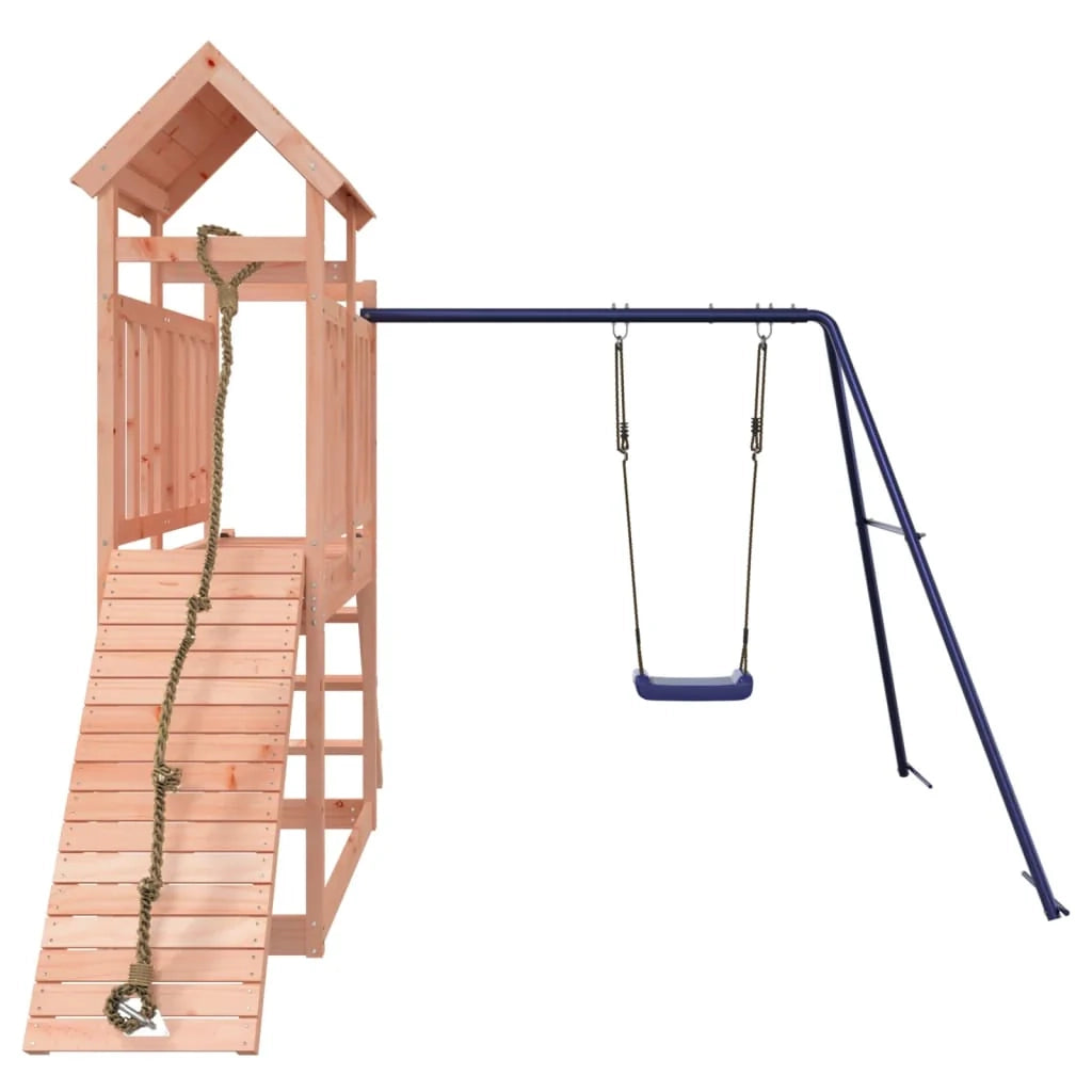 Altalena per parco giochi da esterno scivolo altalena robusta giochi da giardino 242 x 248 x 214 cm legno massello di abete Douglas 02_0004805