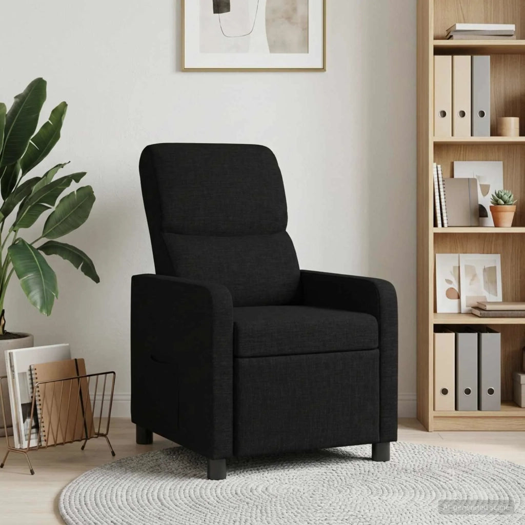 Divano Sedia-Poltrona reclinabile Nero Tessuto 881661
