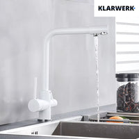 FELIX| Rubinetto per acqua potabile premium a 3 vie bianco opaco | miscelatore da cucina ad osmosi in acciaio inossidabile|Filtro 3 connessioni gastro