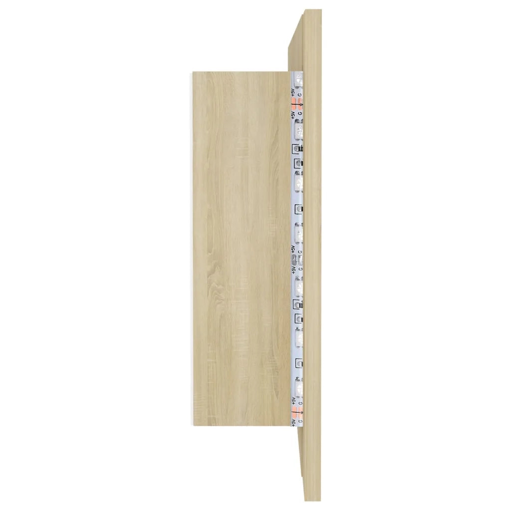 Armadietto a Specchio con Luci LED-Mobile con specchio Rovere Sonoma in Acrilico 163182
