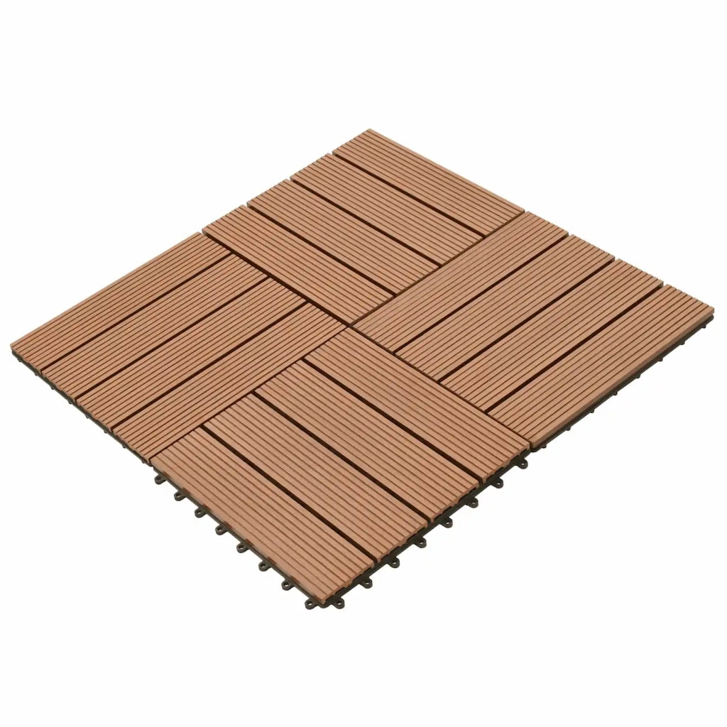 Piastrella per Decking 11 pz Marrone 30 x 30 cm WPC CFW2098069