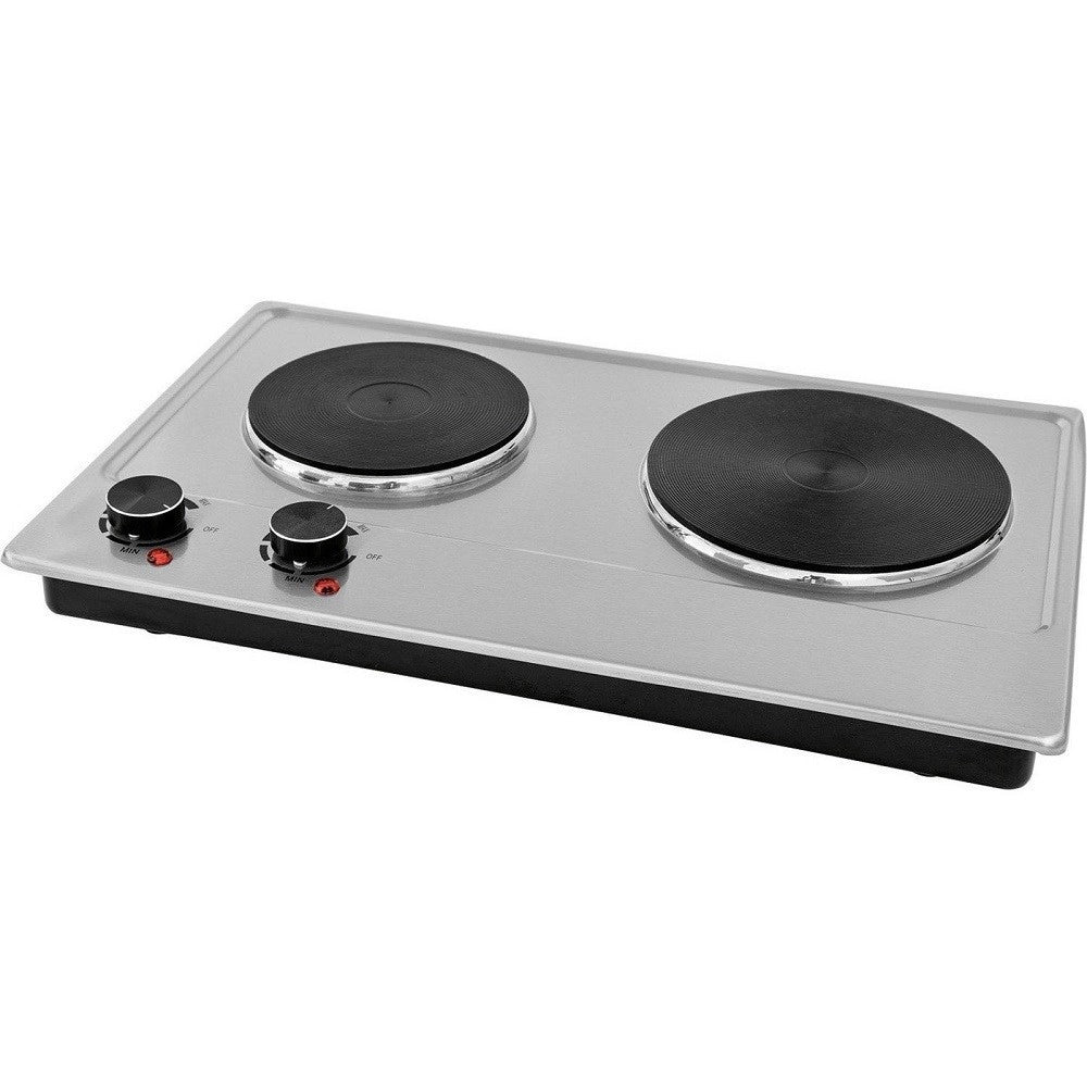 Trade Shop - Fornello Elettrico Con Doppia Piastra Termostato 2500 Watt Per Campeggio 873801 -