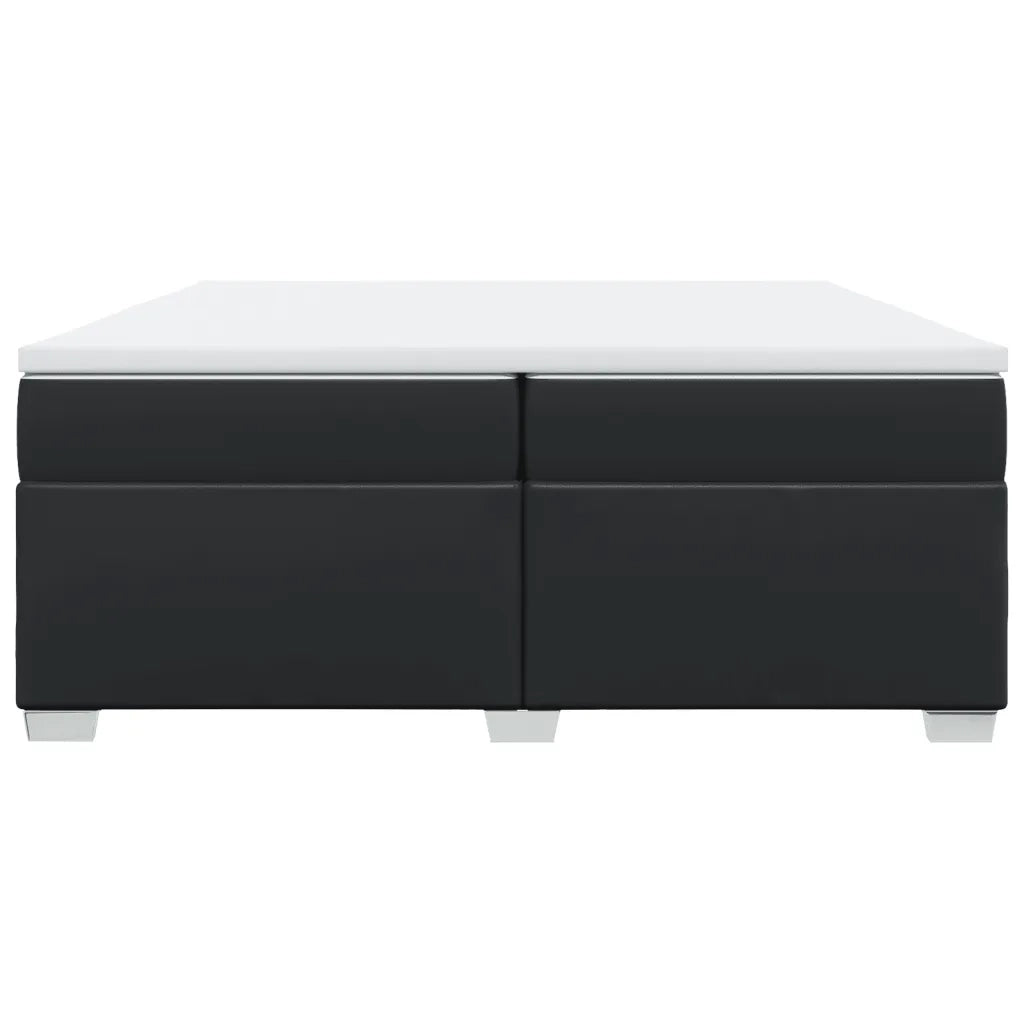 Giroletto a Molle con Materasso Nero 200x200 cm in Similpelle 3285225