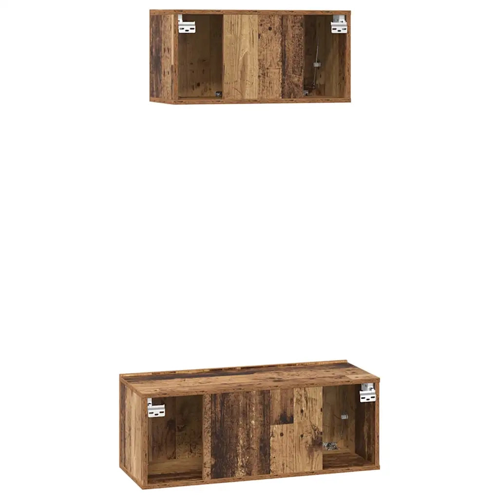 vidaXL Set mobile TV 2 pcs Legno vecchio 80 x 30 x 30 cm