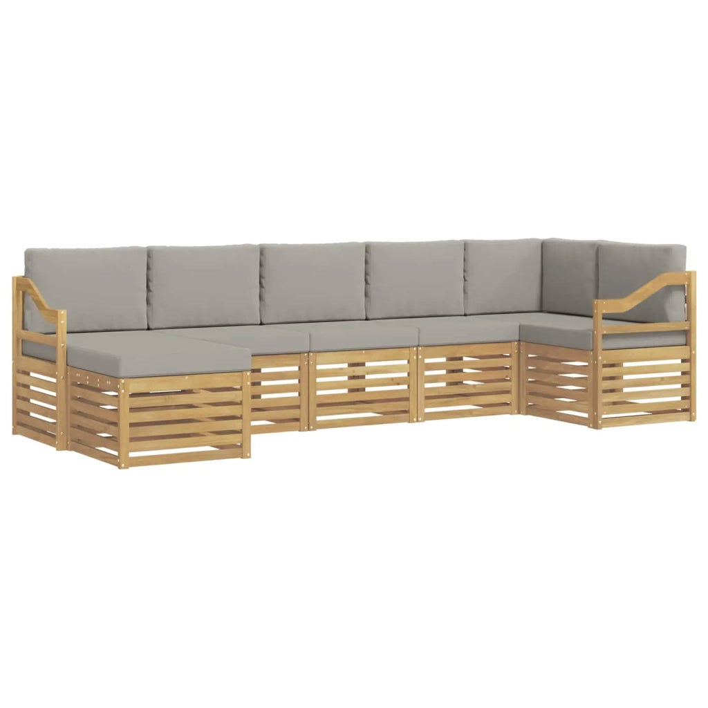Set di divani da esterno 7 pcs Bianco e Grigio Chiaro 3392211