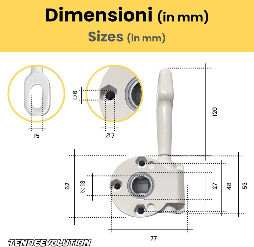Arganello Tenda da Sole di Alta Qualità - Meccanismo Manuale per Esterni - Facile Installazione e Manutenzione (Grigio)