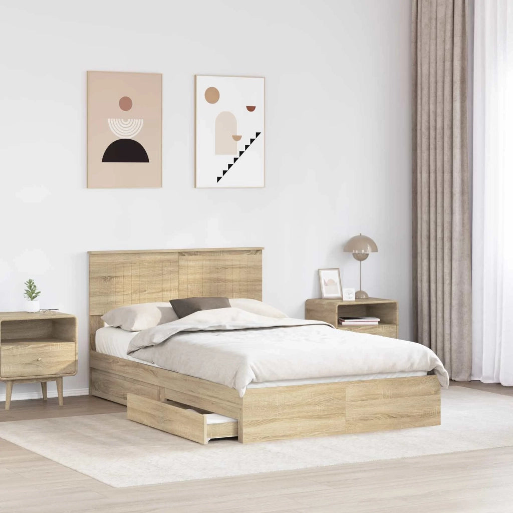Letto con Contenitore con testiera Rovere Sonoma 120 x 200 cm 3410814