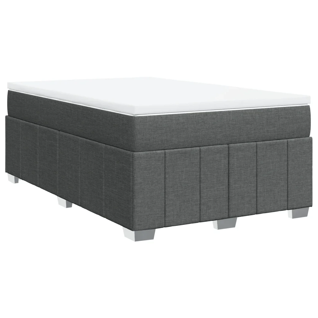 Giroletto a Molle con Materasso Grigio Scuro 120x190cm Tessuto