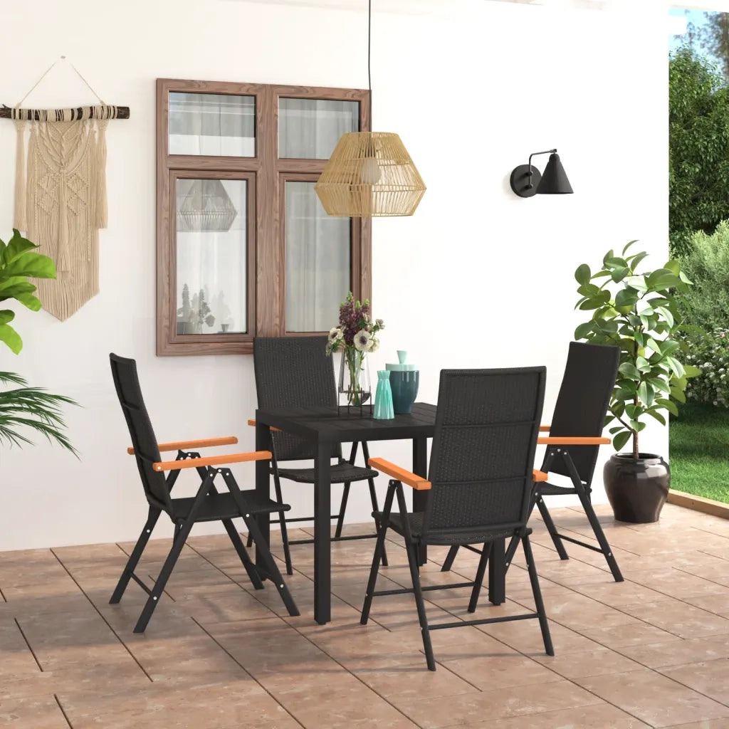 Set da Pranzo da Giardino 5 pz Nero e Marronecod mxl 96466