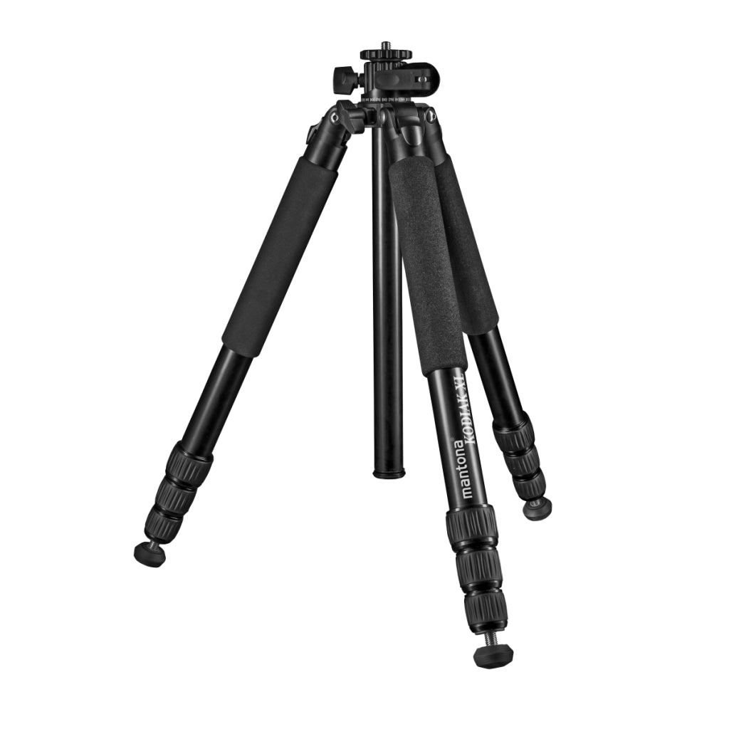 Mantona Cavalletto fotografico Kodiak XL, in alluminio, altezza max 180 cm, fino a 18 kg, colonna centrale 180°, Treppiedi Stativo fotografia