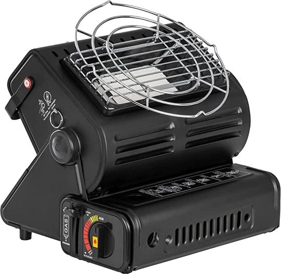 2-in-1 Riscaldatore a Gas Portatile & Cottura per Campeggio e Outdoor 1.3kW - Riscaldatore a Infrarossi con Bruciatore Ceramico e Compatibilità con Gas Butano - Ideale per Tende, Caravan e Uso Esterno