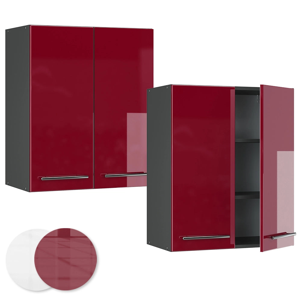Vicco Pensile da cucina Rosso bordeaux lucido 60 cm