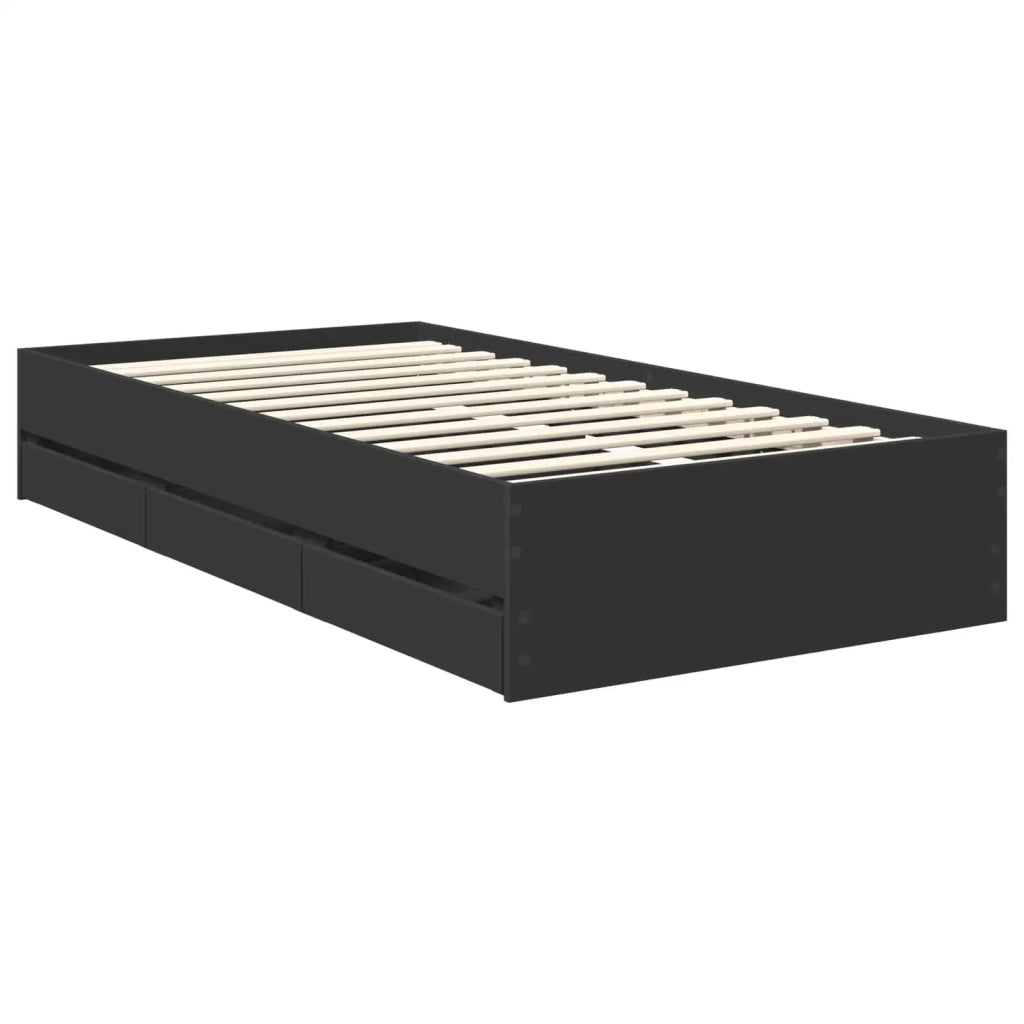 Struttura del letto Nero 100 x 200 cm Legno Ingegnerizzato