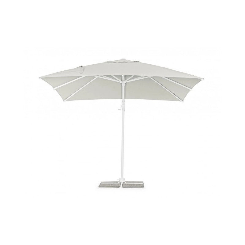 Ombrellone Eden con braccio bianco/legno naturale 3x3 m