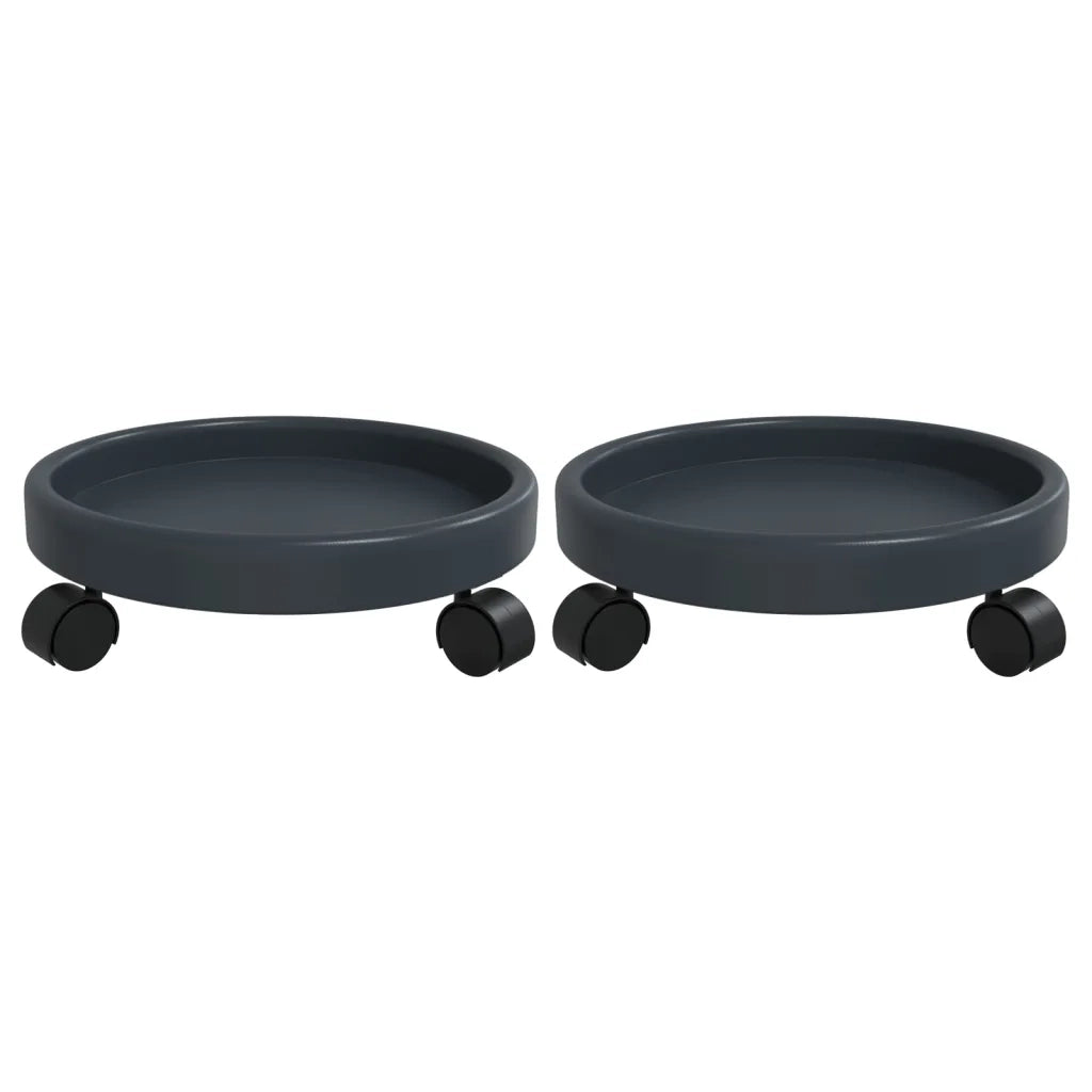 Carrelli per Piante con Ruote 2 pz Grigi Diametro 34 cm 35 kgcod mxl 95199