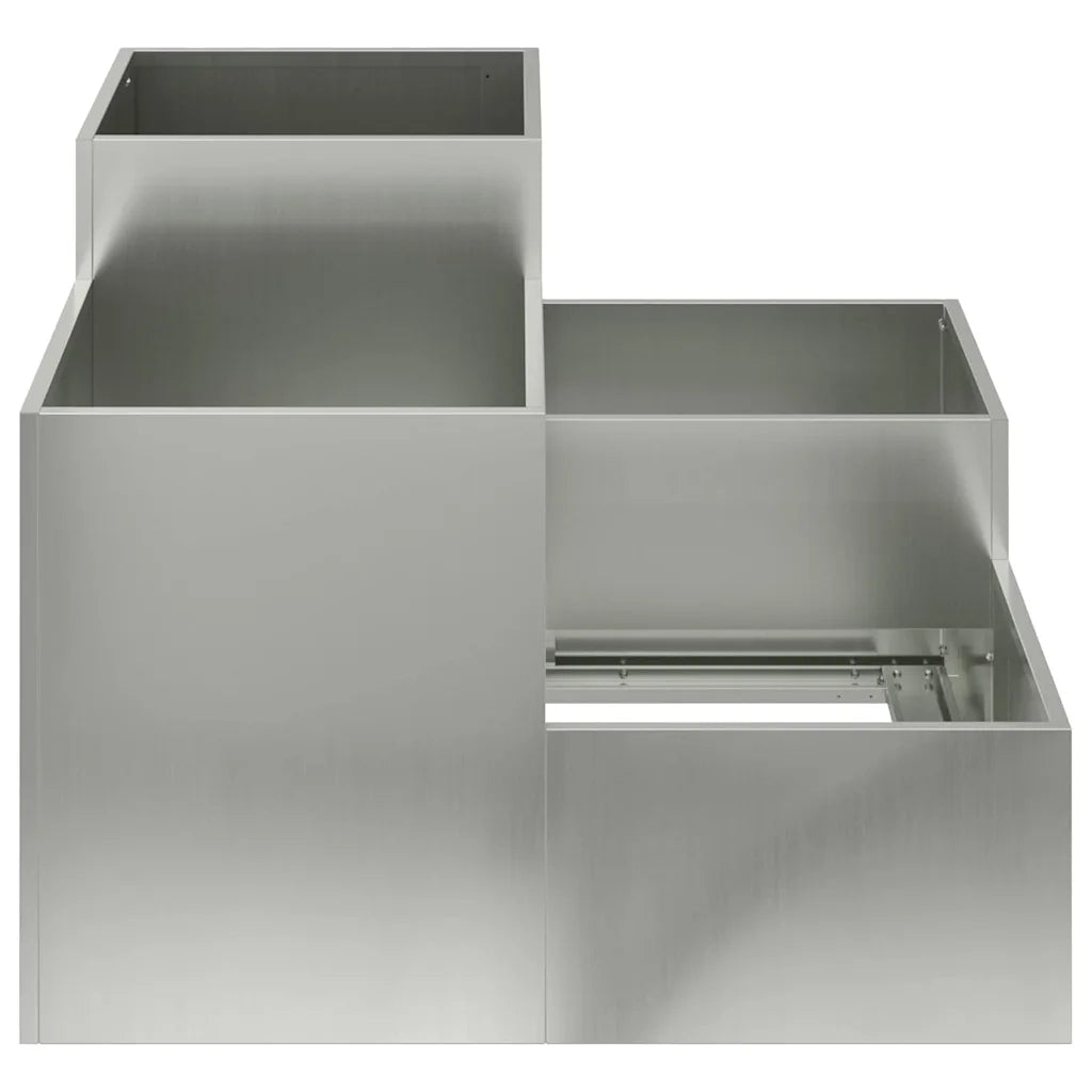 Vaso da giardino-Fioriera da Esterno-Contenitore per Piante Argento 100 x 100 x 60 cm Acciaio zincato