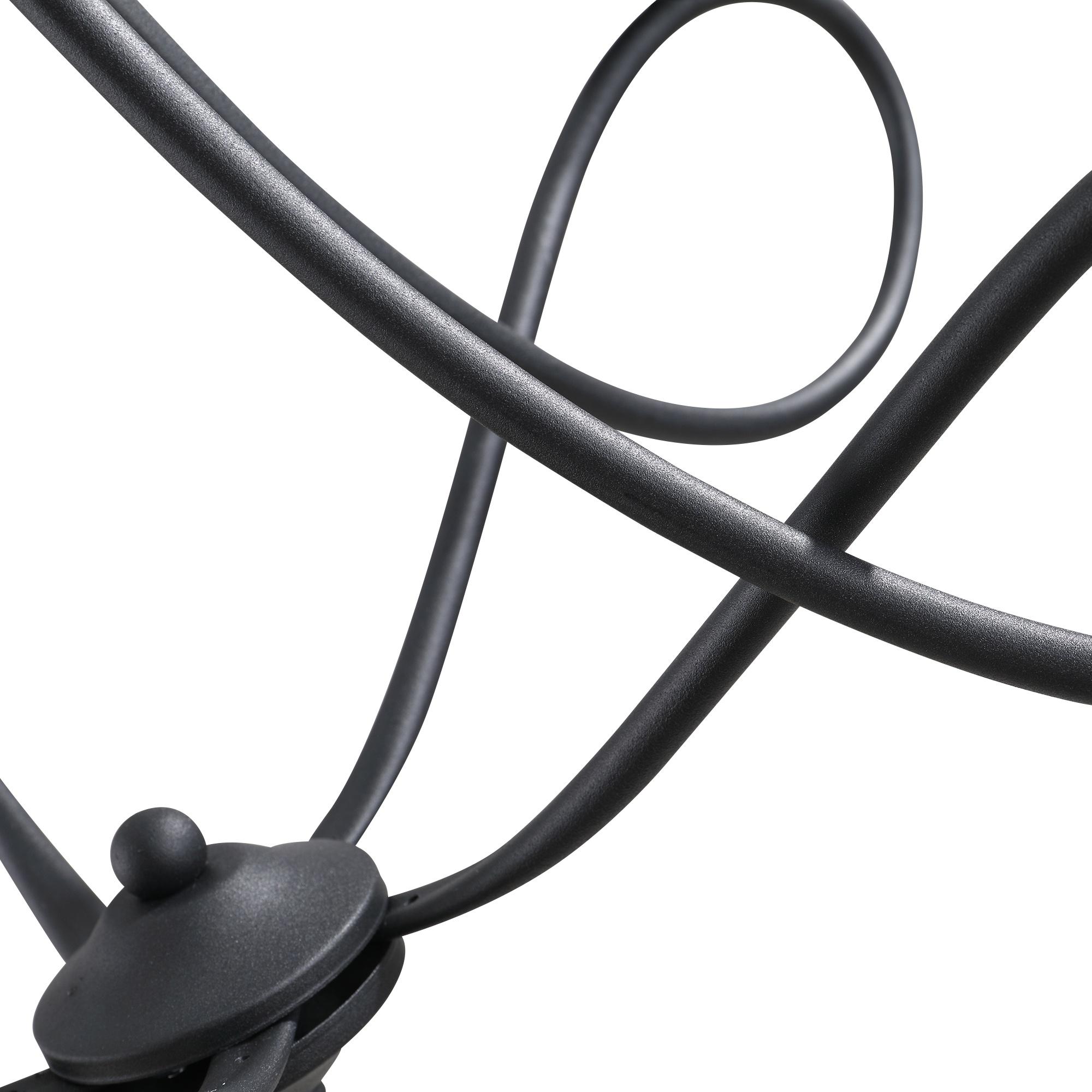 Lampada da Soffitto 200W E14 in Acciaio Intrecciato   Nero