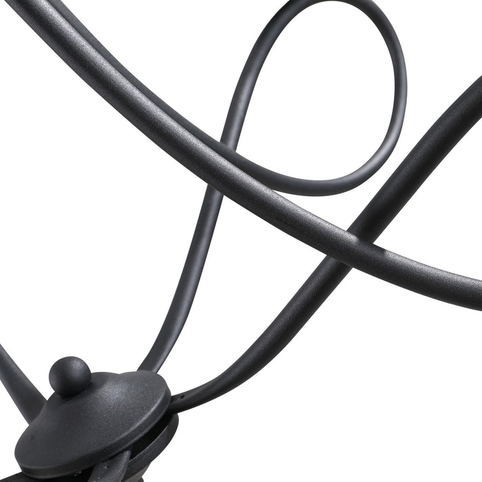 Lampada da Soffitto 200W E14 in Acciaio Intrecciato   Nero