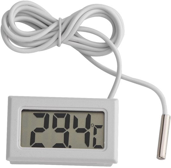 Termometro LCD digitale - minitermometro con sensore esterno metallico per frigorifero, congelatore, acquario.