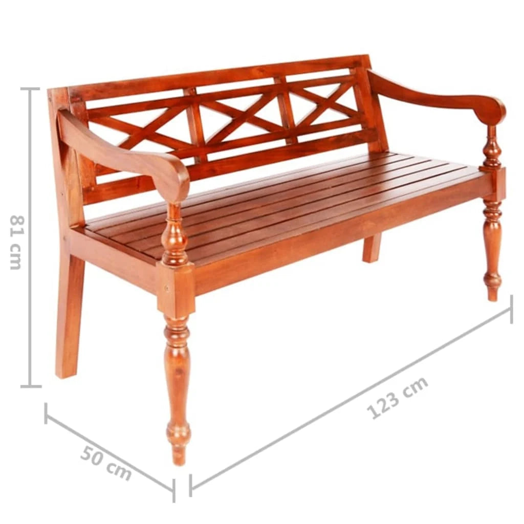 Panca/panca Batavia 123 x 50 x 81 cm legno massello di mogano marrone scuro 02_0010923