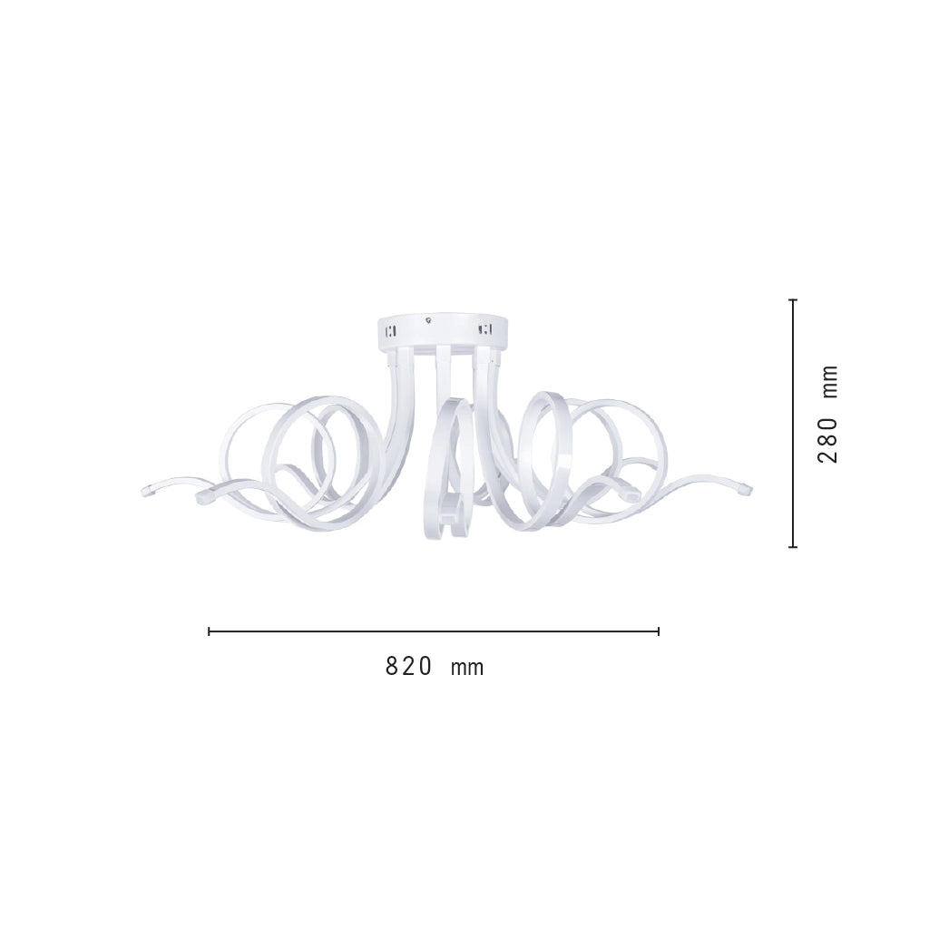 Lampadario moderno a led in termoplastica ed acrilico con luce naturale 4000k